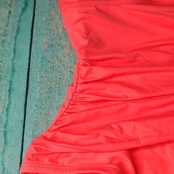 LA BLANCA One Piece Swimsuit 14 Pink Coral MIO Keyhole Tummy Control NEW - Picture 5 of 8